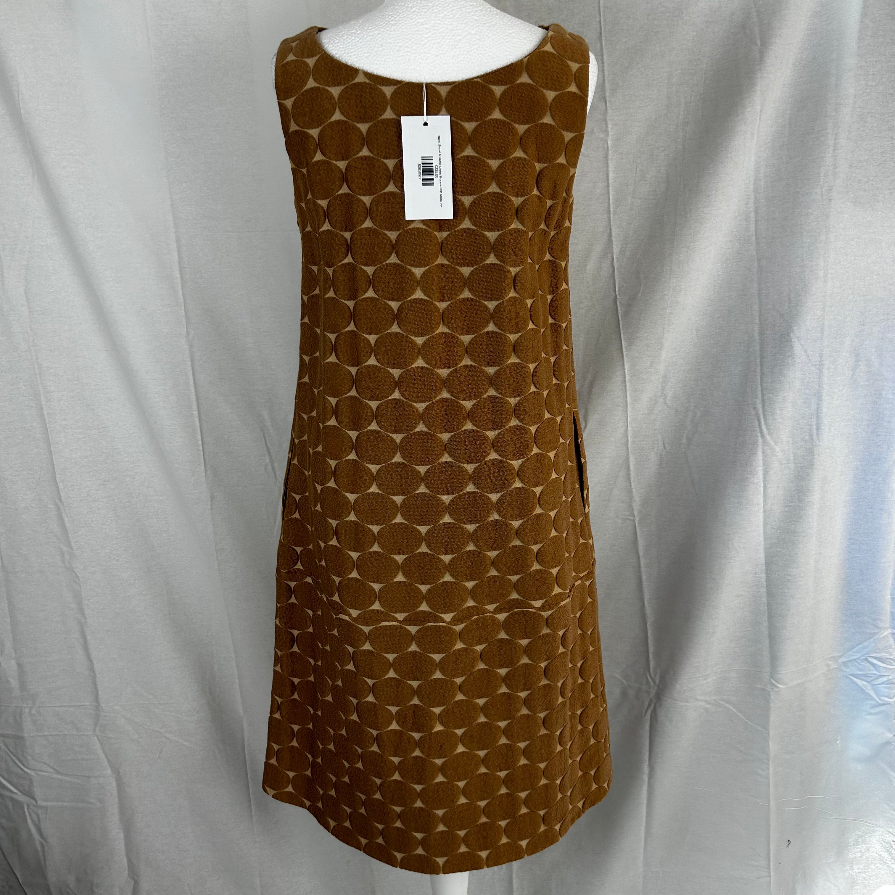 Marni Biscuit Camel Circles Shift Dress Size M