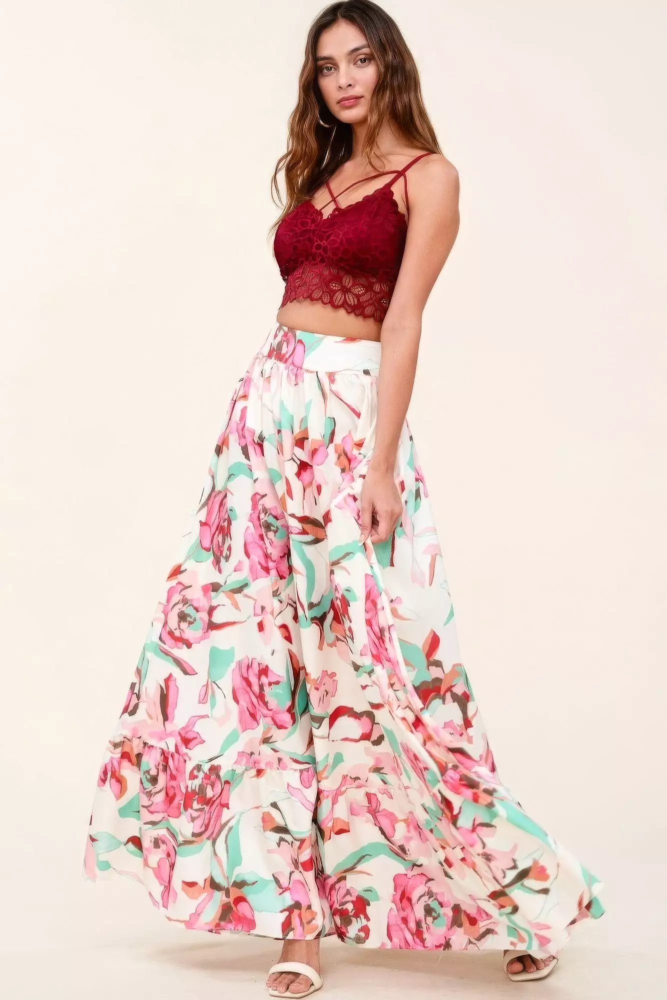 Maxi Skirt with Pockets, Printed Design