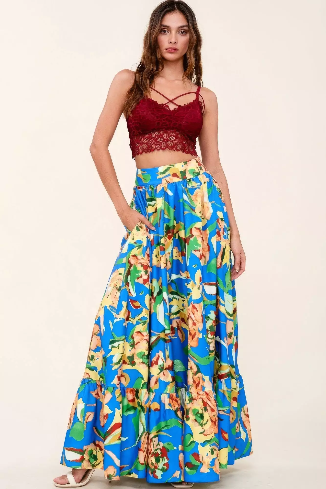 Maxi Skirt With Pockets - Printed Edition