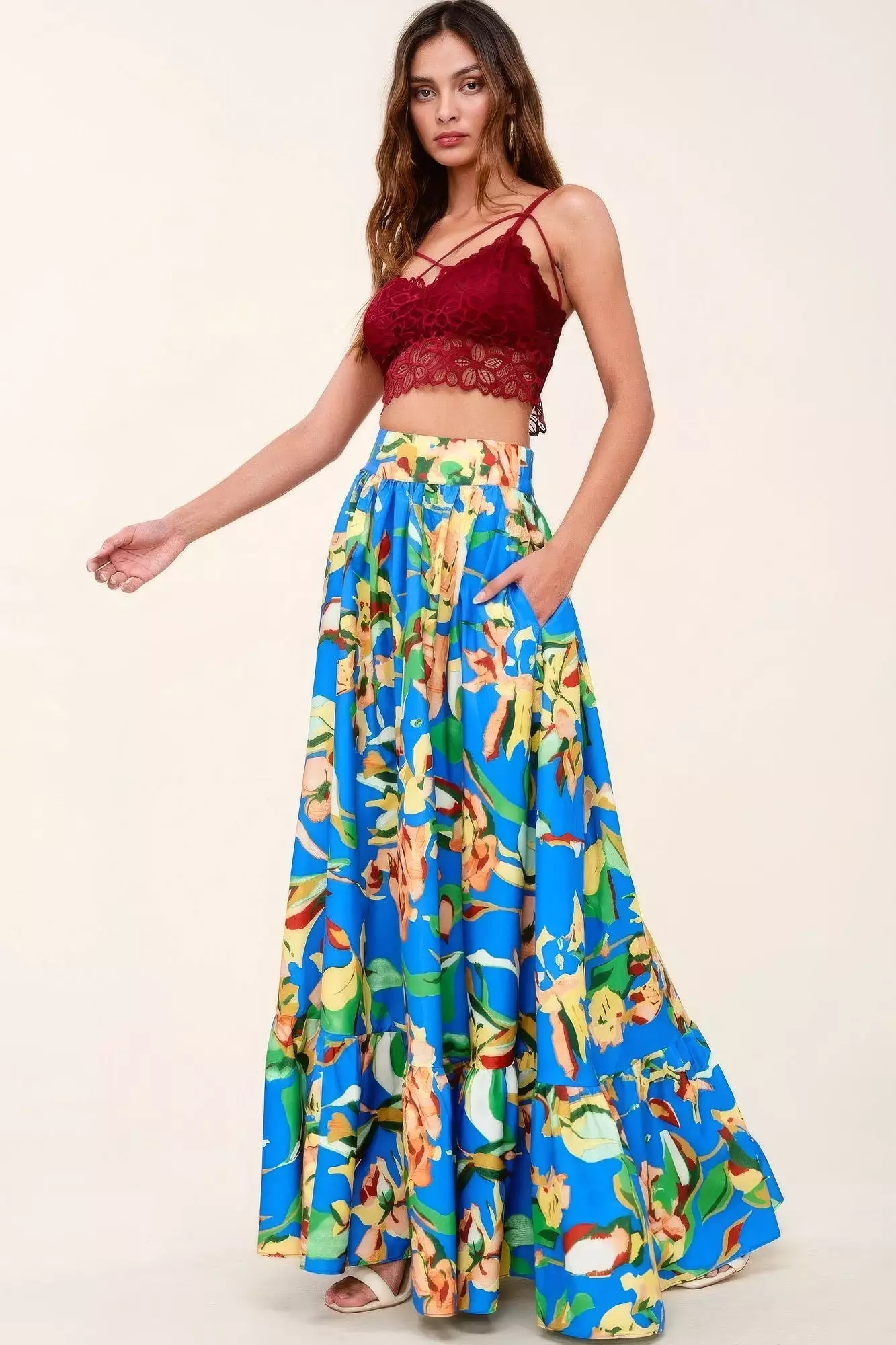 Maxi Skirt With Pockets - Printed Edition