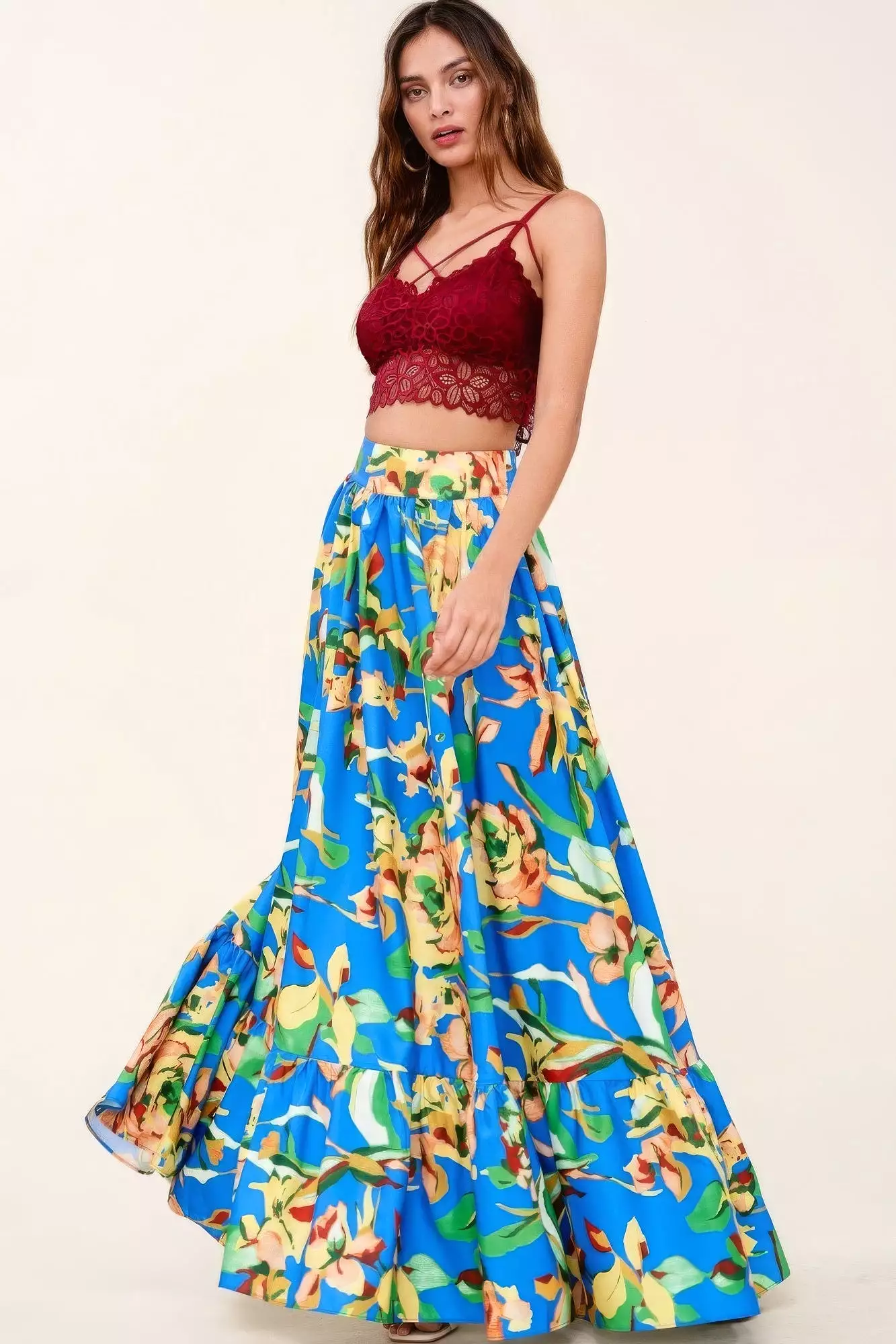 Maxi Skirt With Pockets - Printed Edition