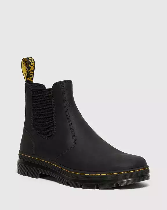 Men's Black Leather Casual Chelsea Boots by Dr. Martens
