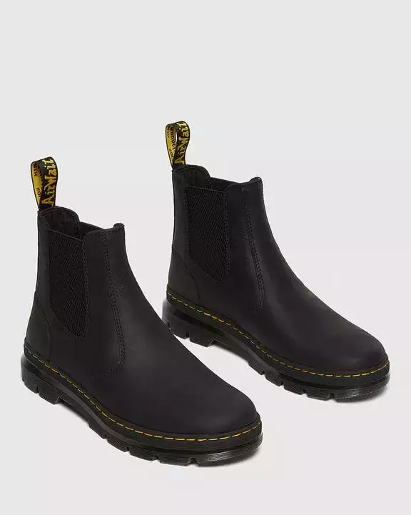 Men's Black Leather Casual Chelsea Boots by Dr. Martens
