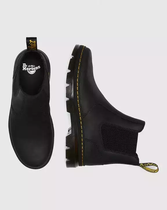 Men's Black Leather Casual Chelsea Boots by Dr. Martens
