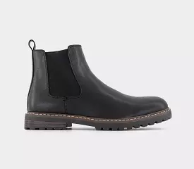 Mens Black Leather Chelsea Boots