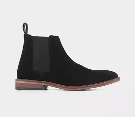 Mens Black Suede Chelsea Boots for Office - Beacon brand