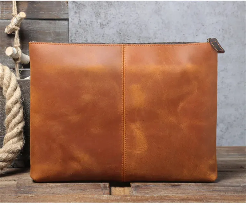 Large Capacity Leather Laptop Bag for Men with Retro Style