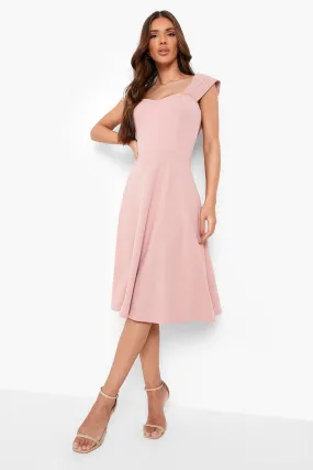 Midi Skater Dress with Corset Detail