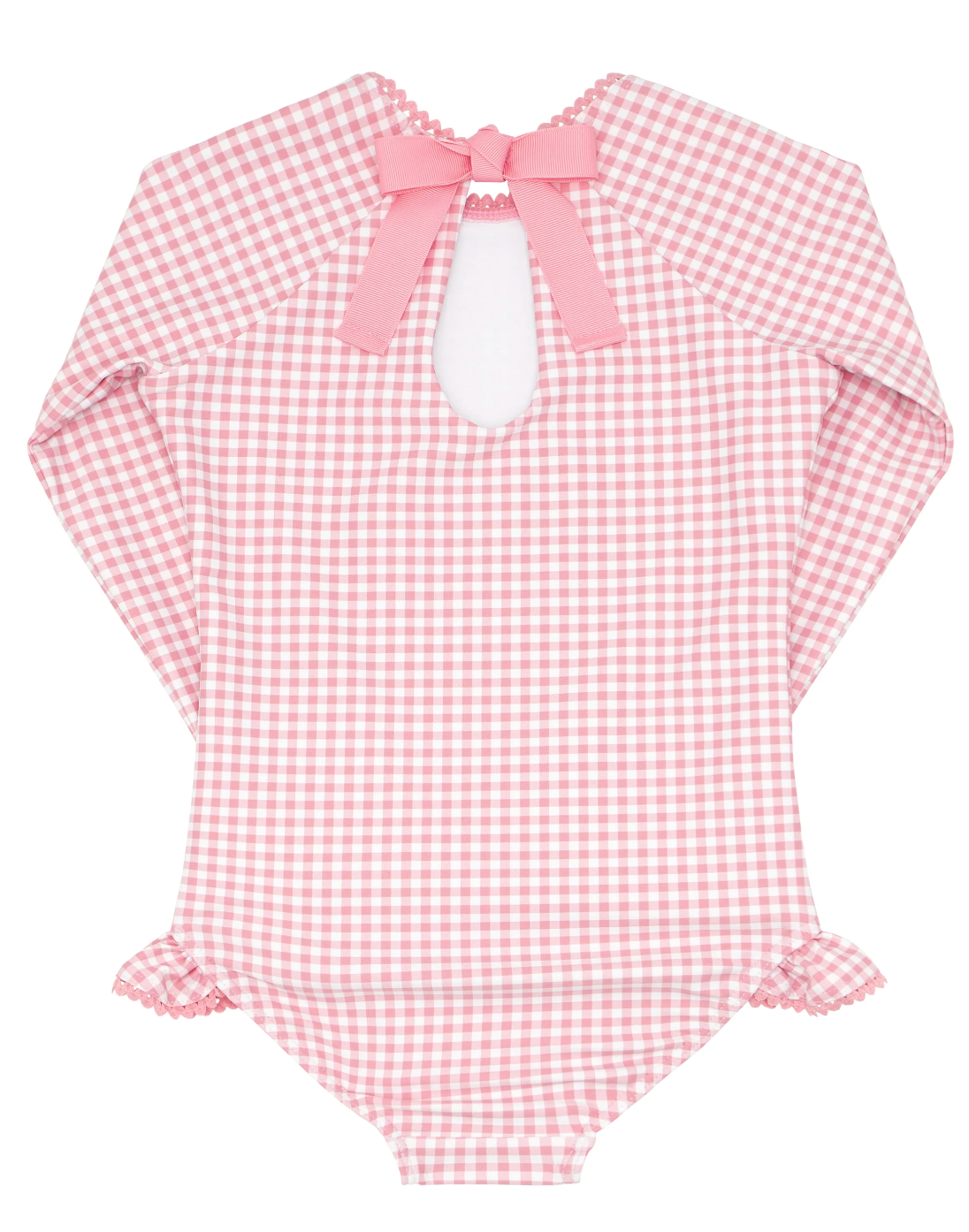 Minnow Girls Guava Gingham One-piece Rashguard