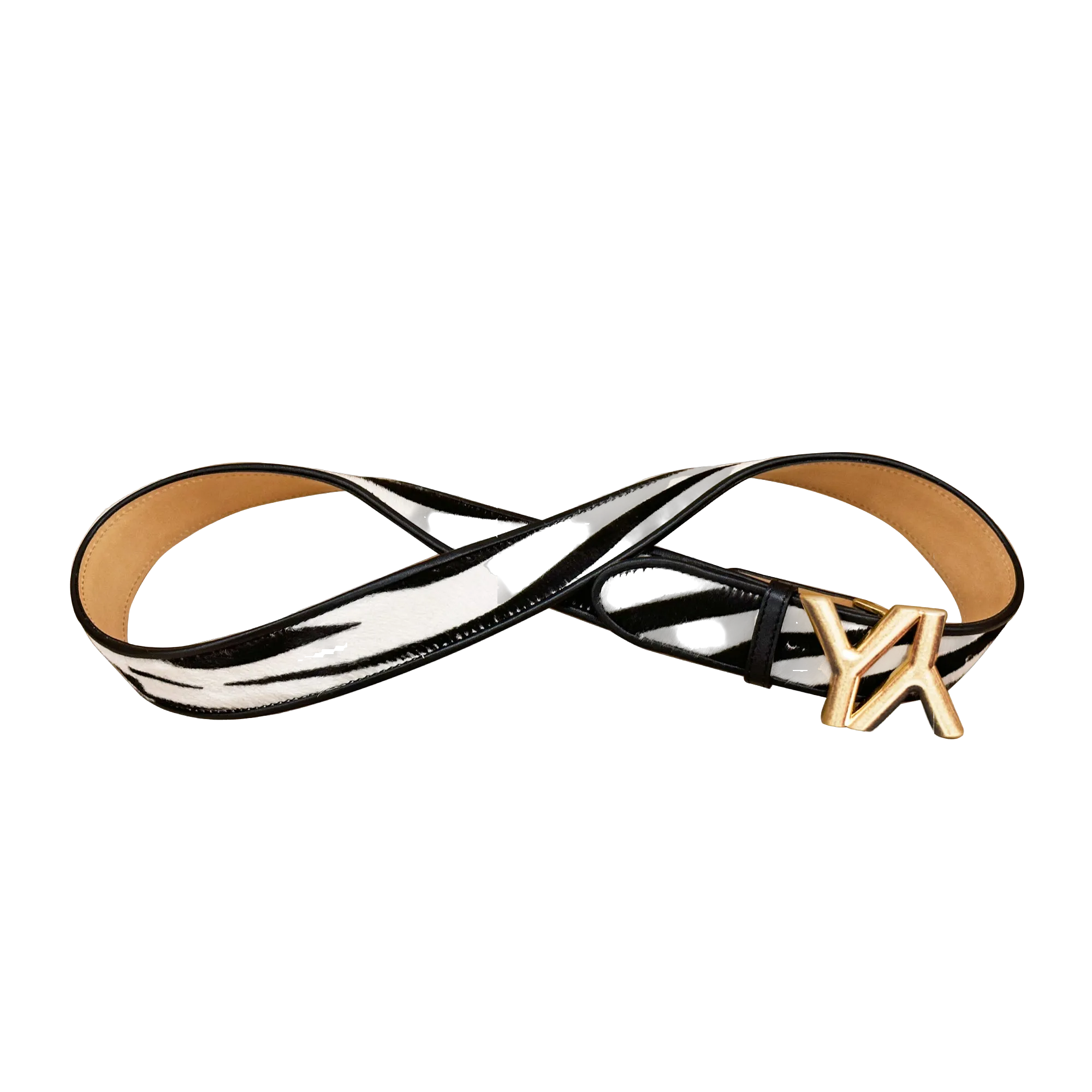 Monogram Zebra Calf Hair Buckle Belt