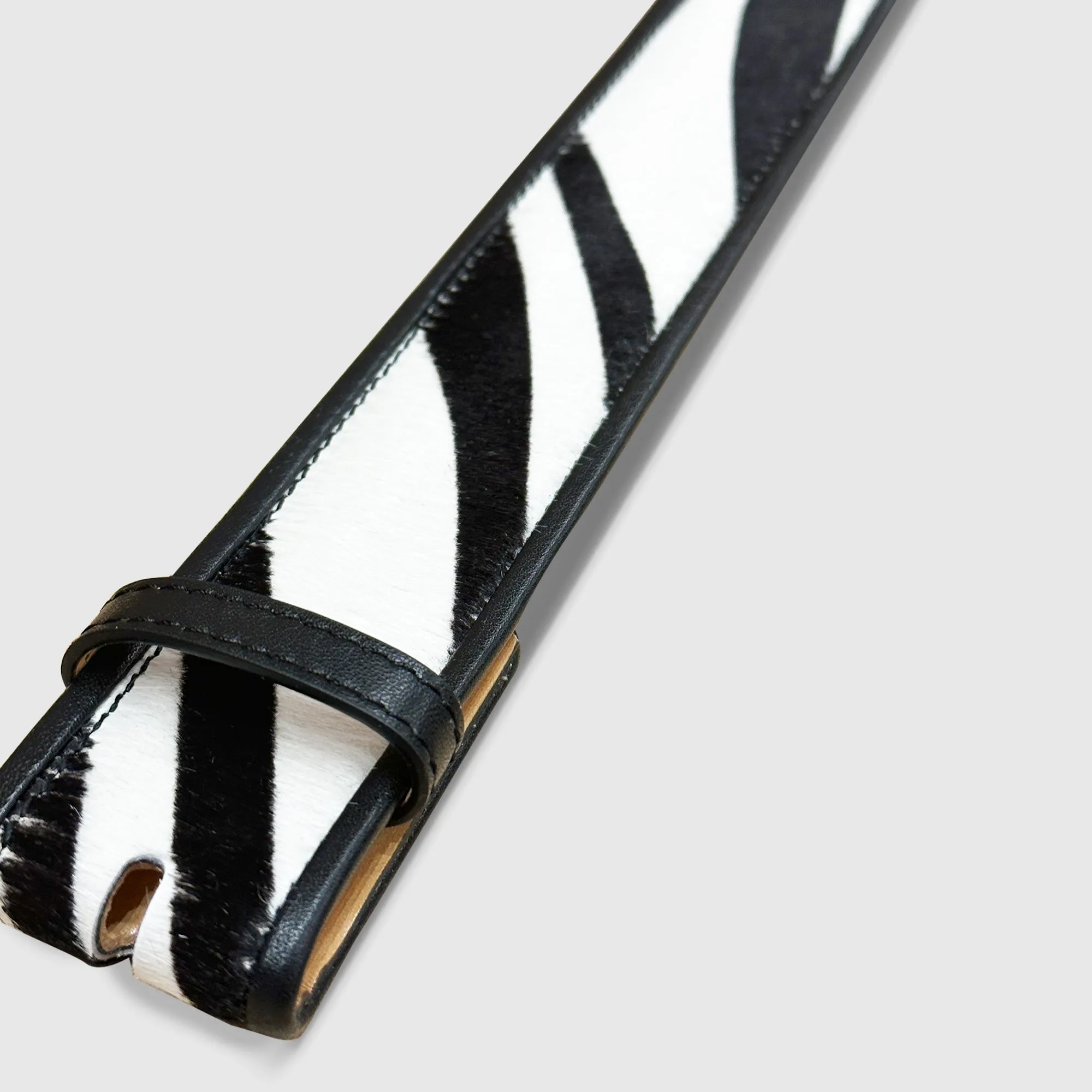 Monogram Zebra Calf Hair Buckle Belt