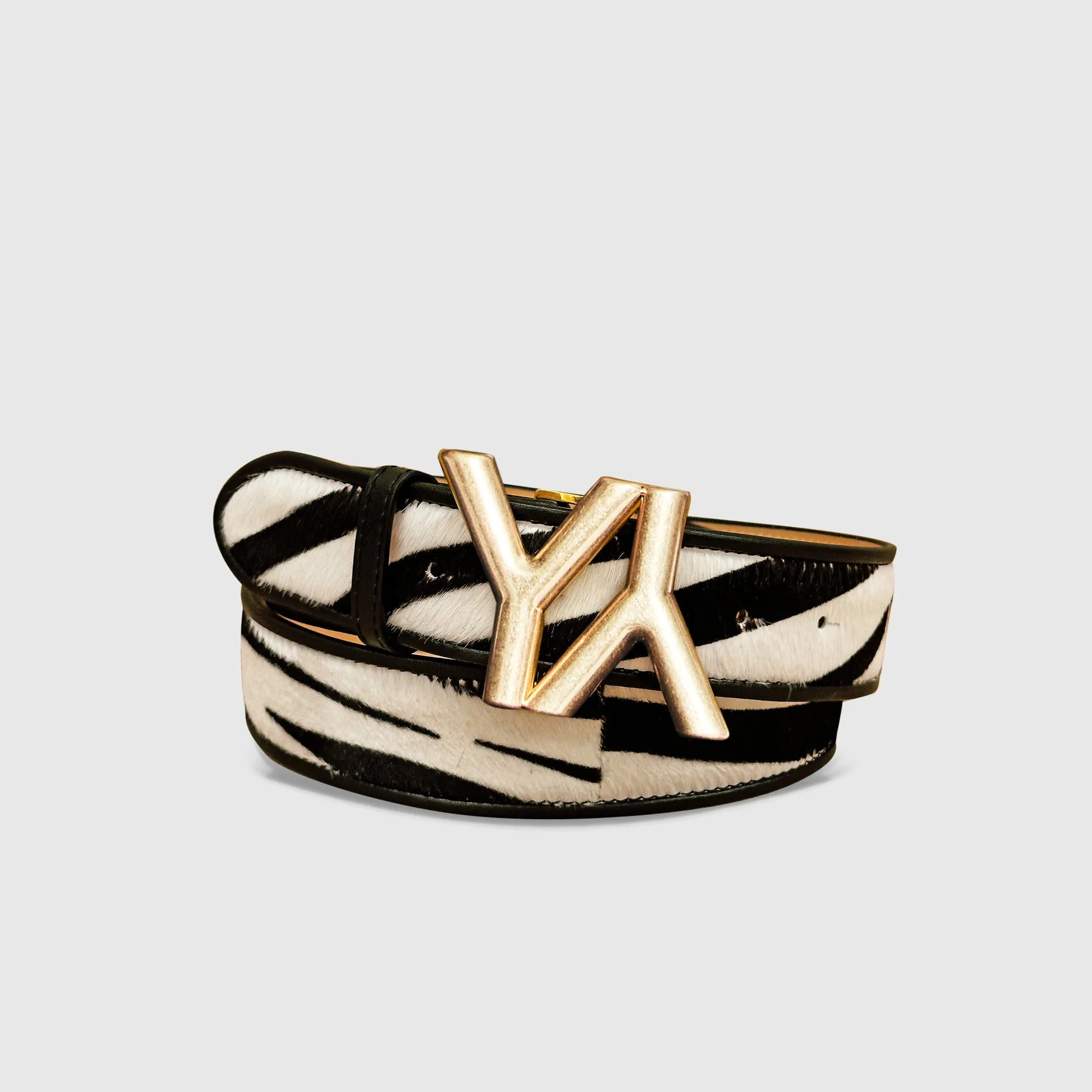 Monogram Zebra Calf Hair Buckle Belt