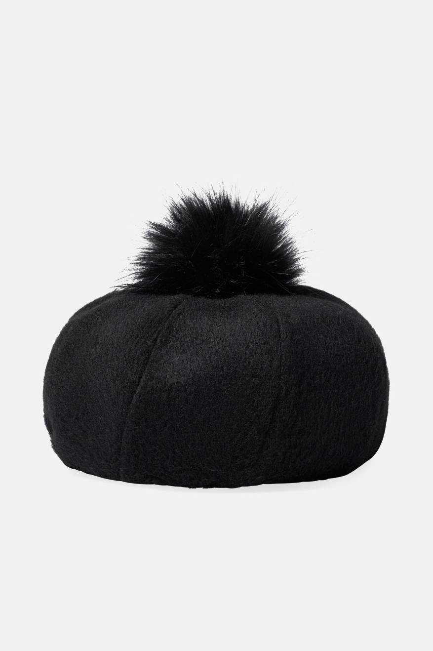 Natalie Black Oversized Pom Beret