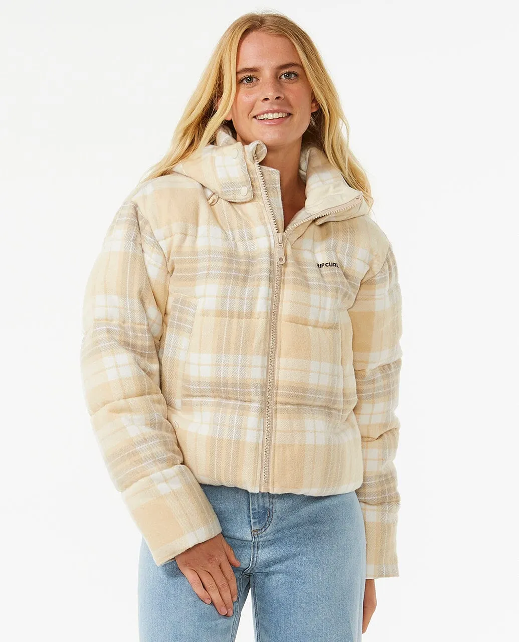 Natural Anti-Series Surf Check Puffer Jacket