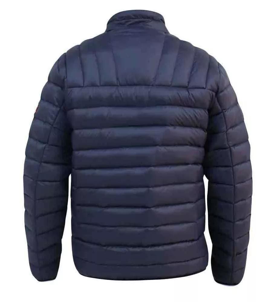 Navy Puffer Jacket for Men with Sleeve Patch by D555 (LIMEHOUSE 1)