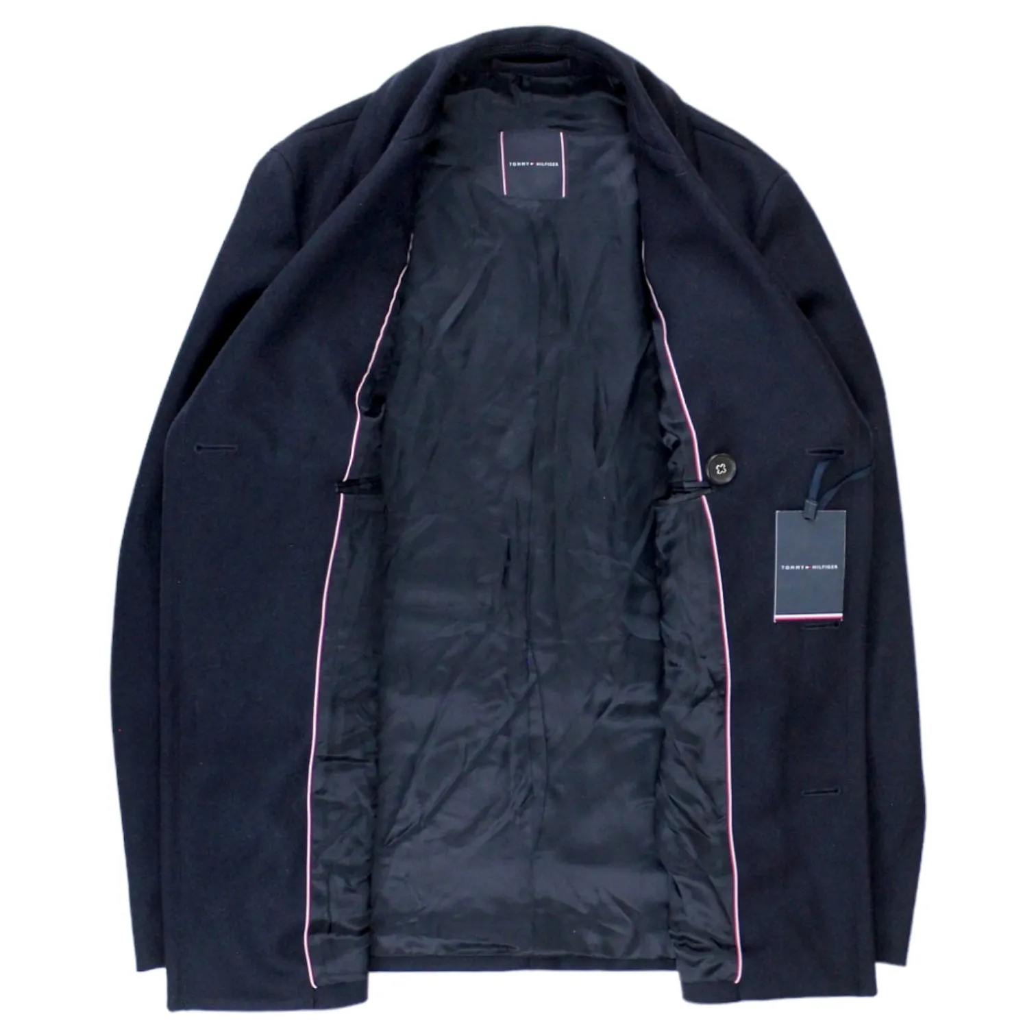 Navy Wool Pea Coat by Tommy Hilfiger