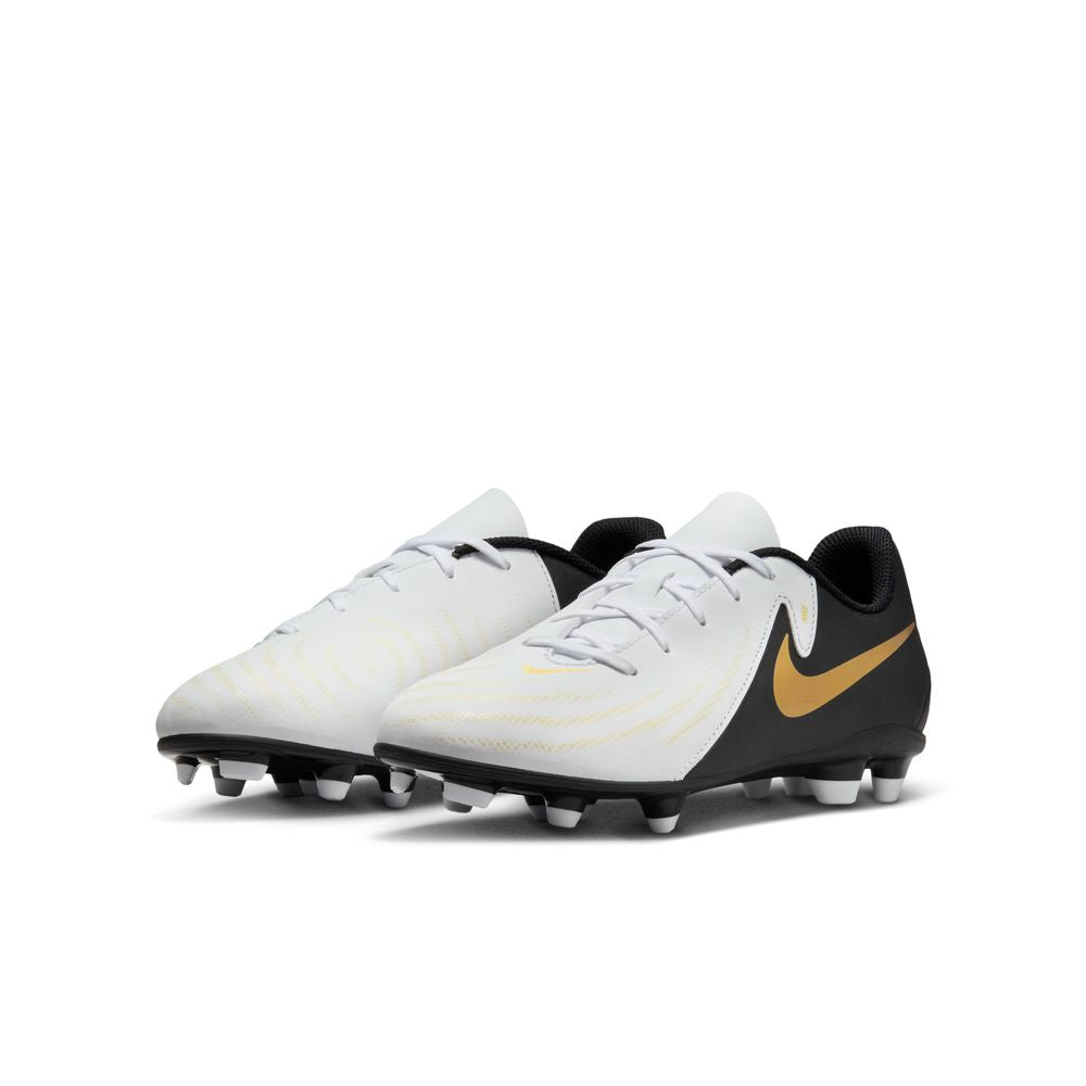 Nike Phantom GX II Club FG Junior Football Boots - White/Black/Metallic Gold