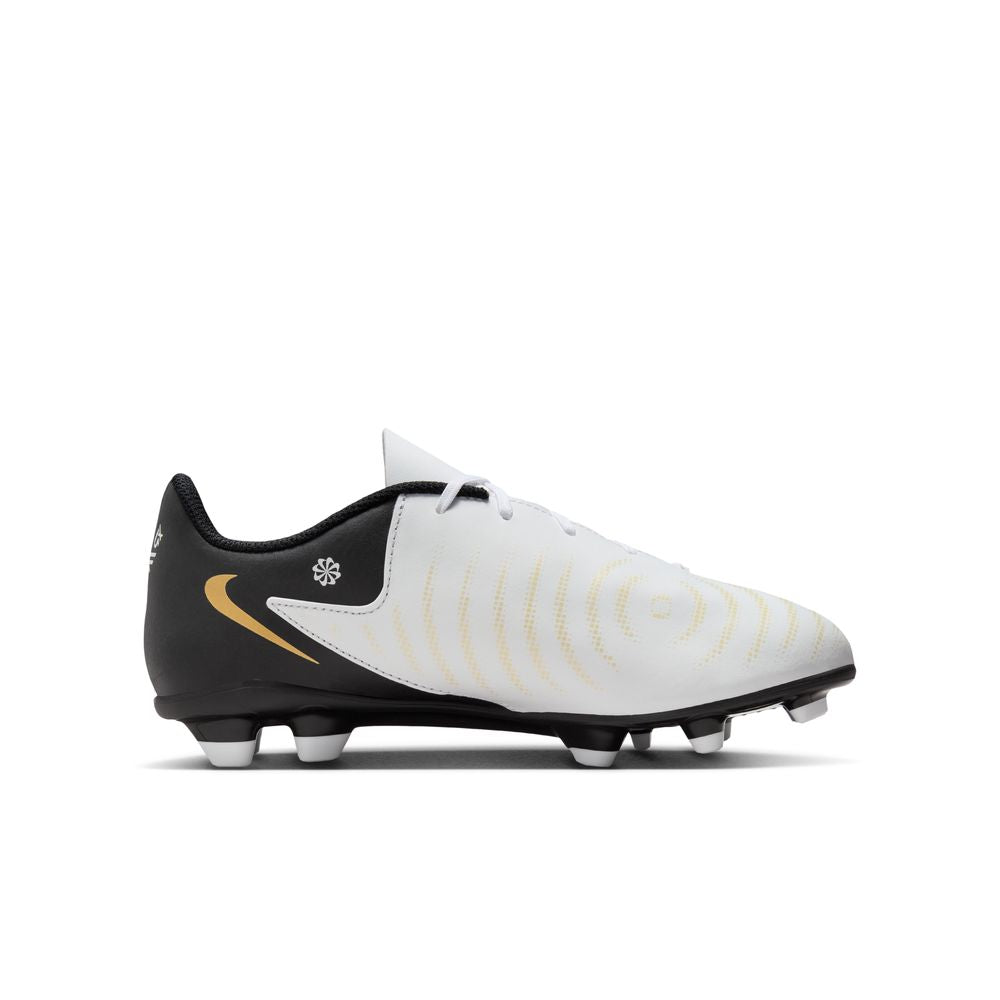 Nike Phantom GX II Club FG Junior Football Boots - White/Black/Metallic Gold