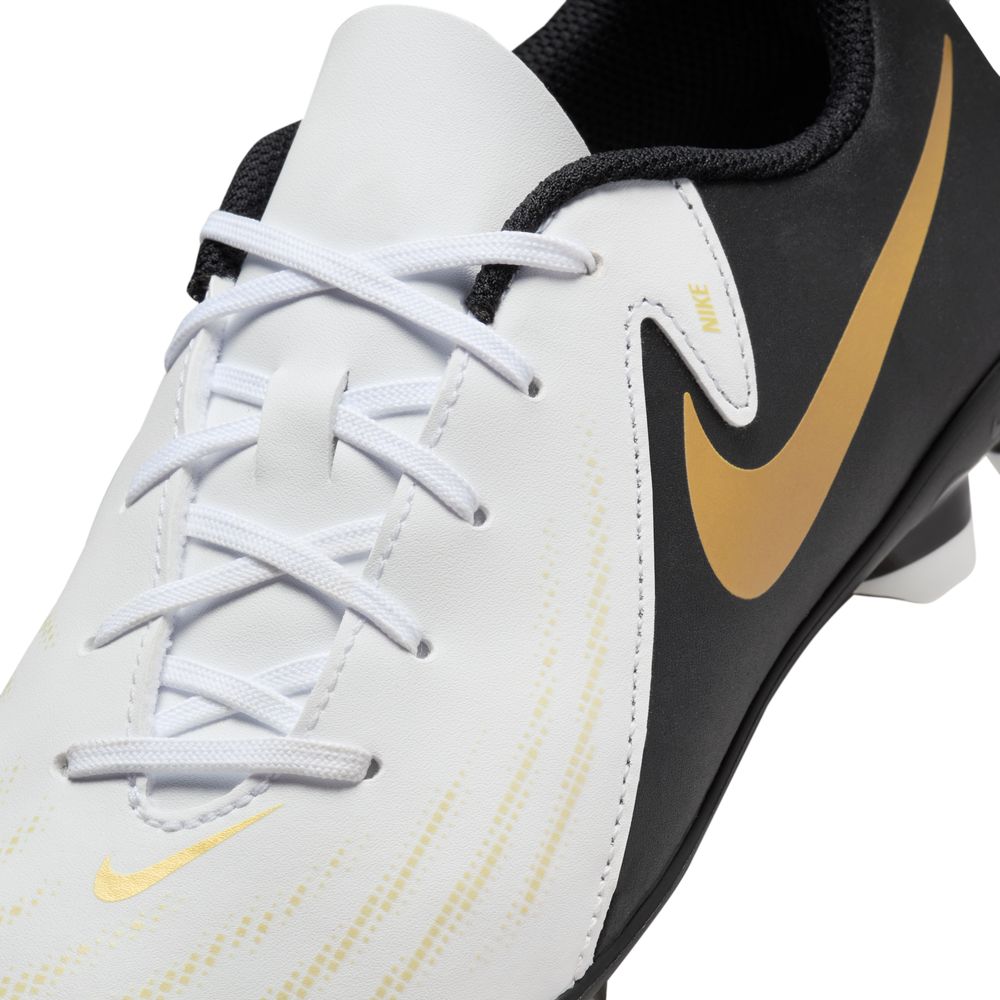 Nike Phantom GX II Club FG Junior Football Boots - White/Black/Metallic Gold