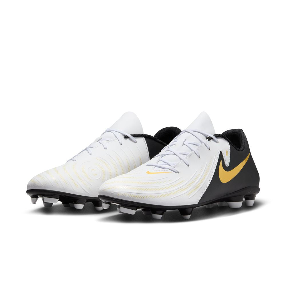 Nike Phantom GX II Club FG/MG Football Boots - White/Black/Metallic Gold