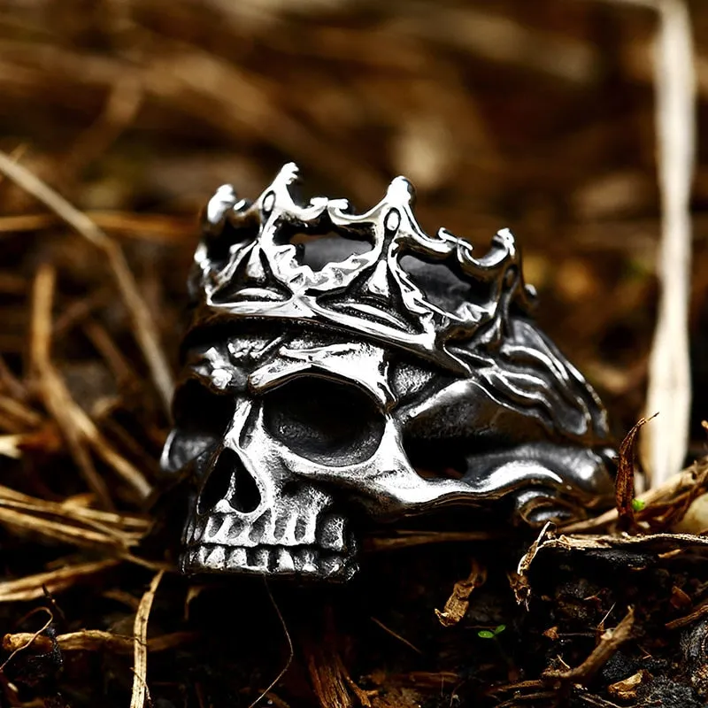 Biker Skull Ring - Noble Crown