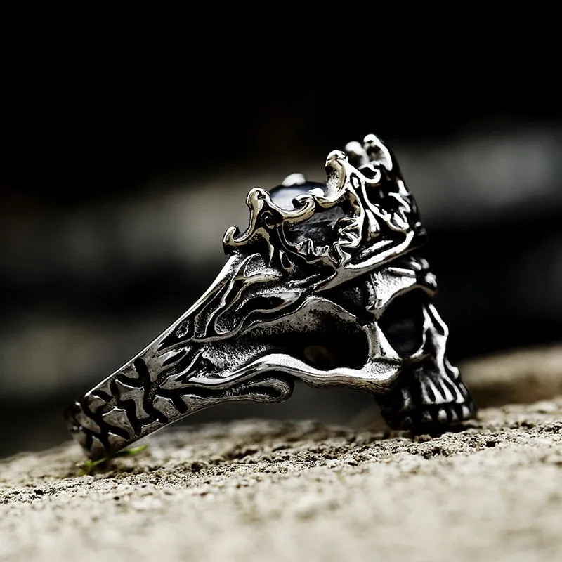 Biker Skull Ring - Noble Crown