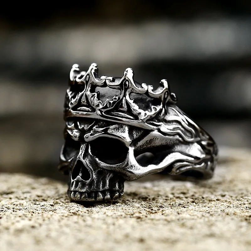 Biker Skull Ring - Noble Crown