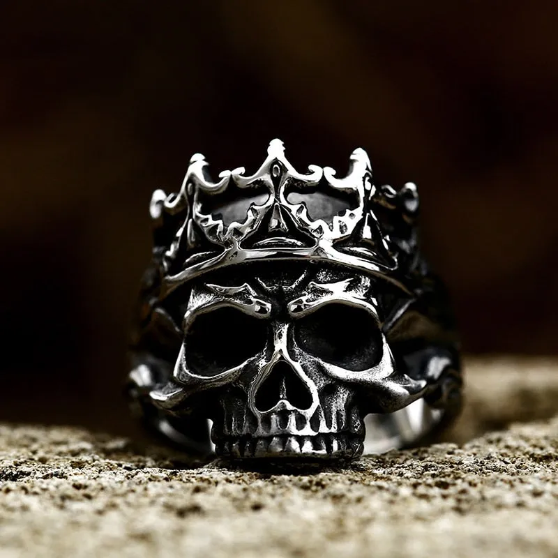 Biker Skull Ring - Noble Crown