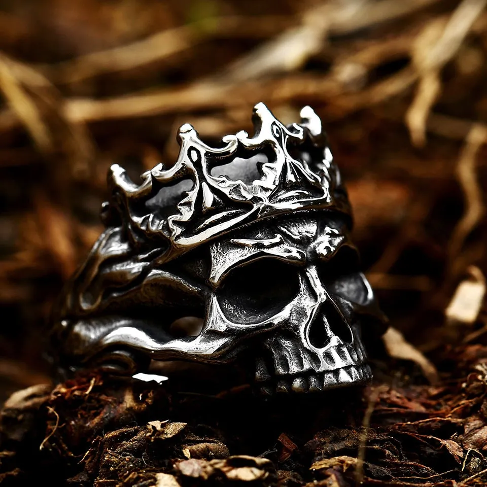 Biker Skull Ring - Noble Crown