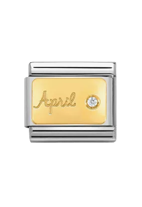 Nomination Classic Link April Diamond 18k Gold