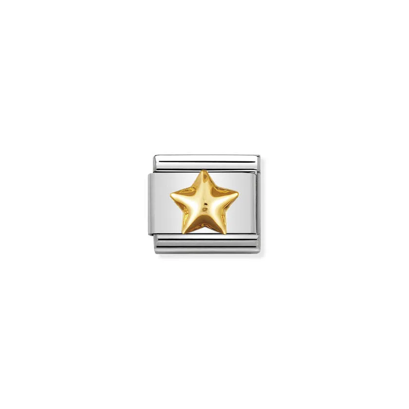 Nomination Classic Link Fun Raised Star 18k Gold