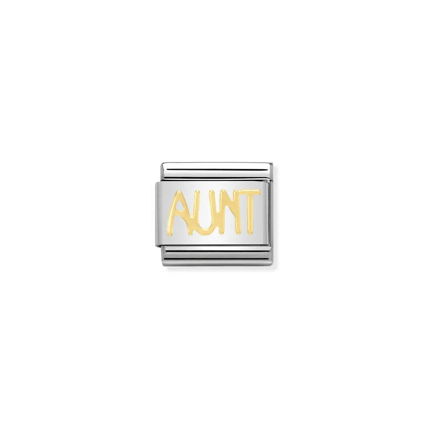 Nomination Classic Link Writings Aunt 18k Gold