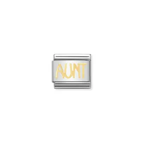 Nomination Classic Link Writings Aunt 18k Gold