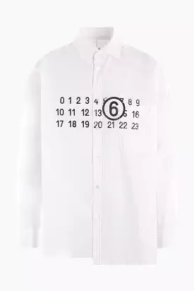 numeric logo print oversize poplin shirt