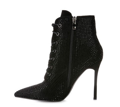 Nyra Stone Lace-Up Booties - Buy Now