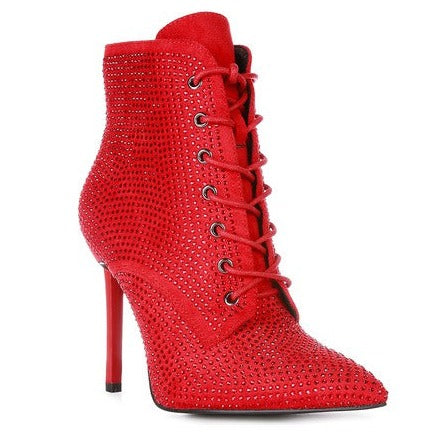 Nyra Stone Lace-Up Booties - Buy Now