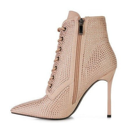 Nyra Stone Lace-Up Booties - Buy Now