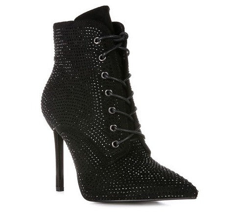 Nyra Stone Lace-Up Booties - Buy Now