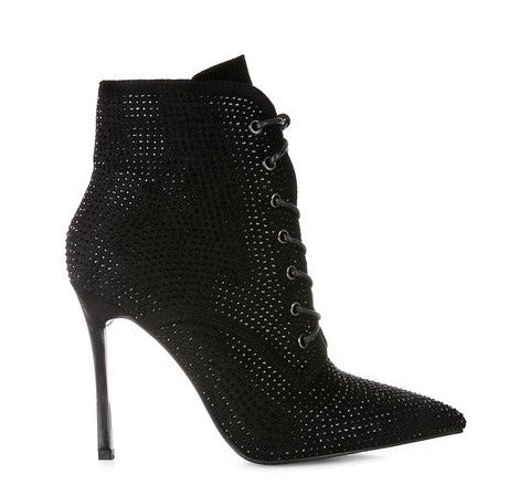 Nyra Stone Lace-Up Booties - Buy Now