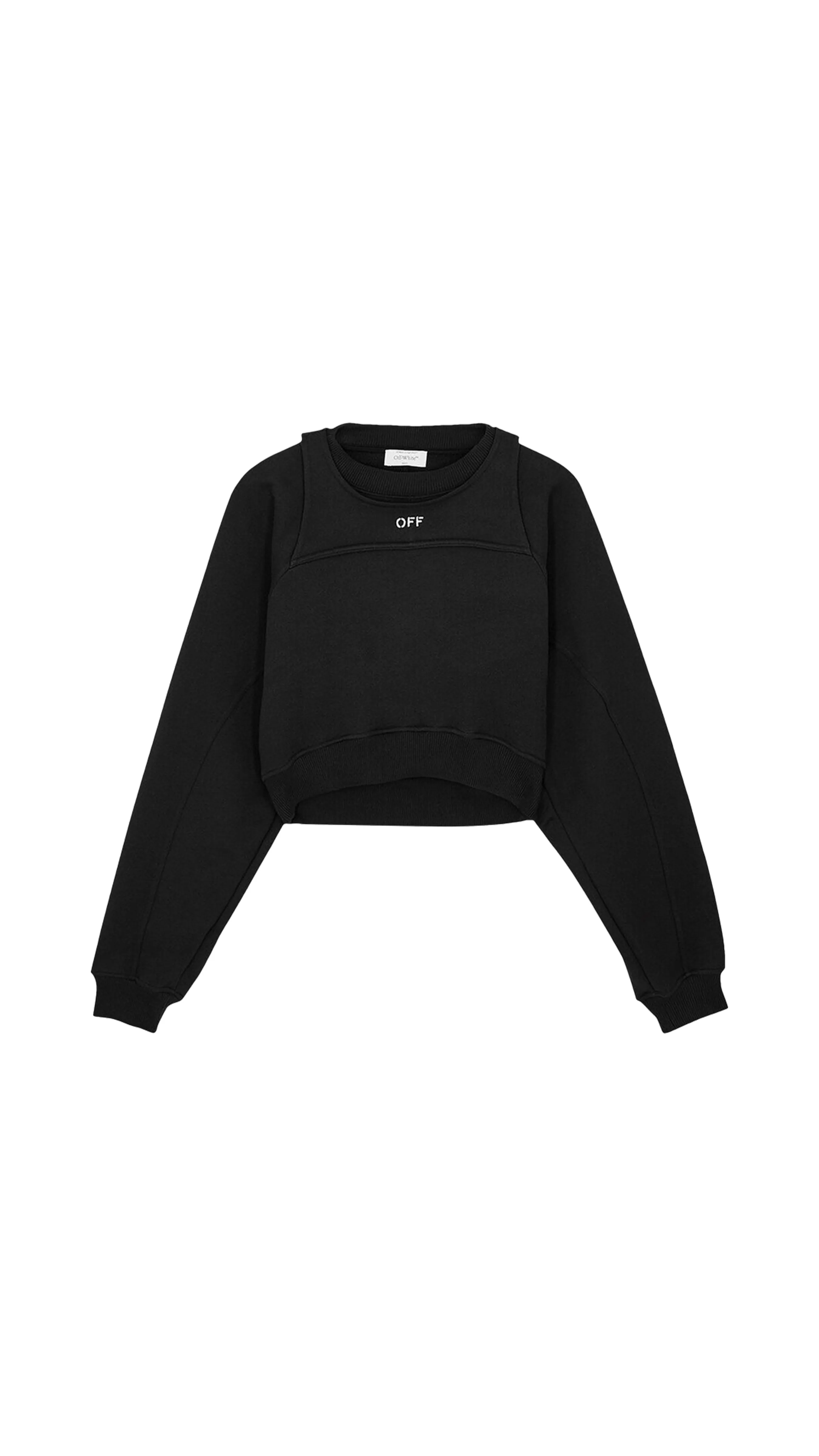 Off Stamp Black Cropped Sweatshirt