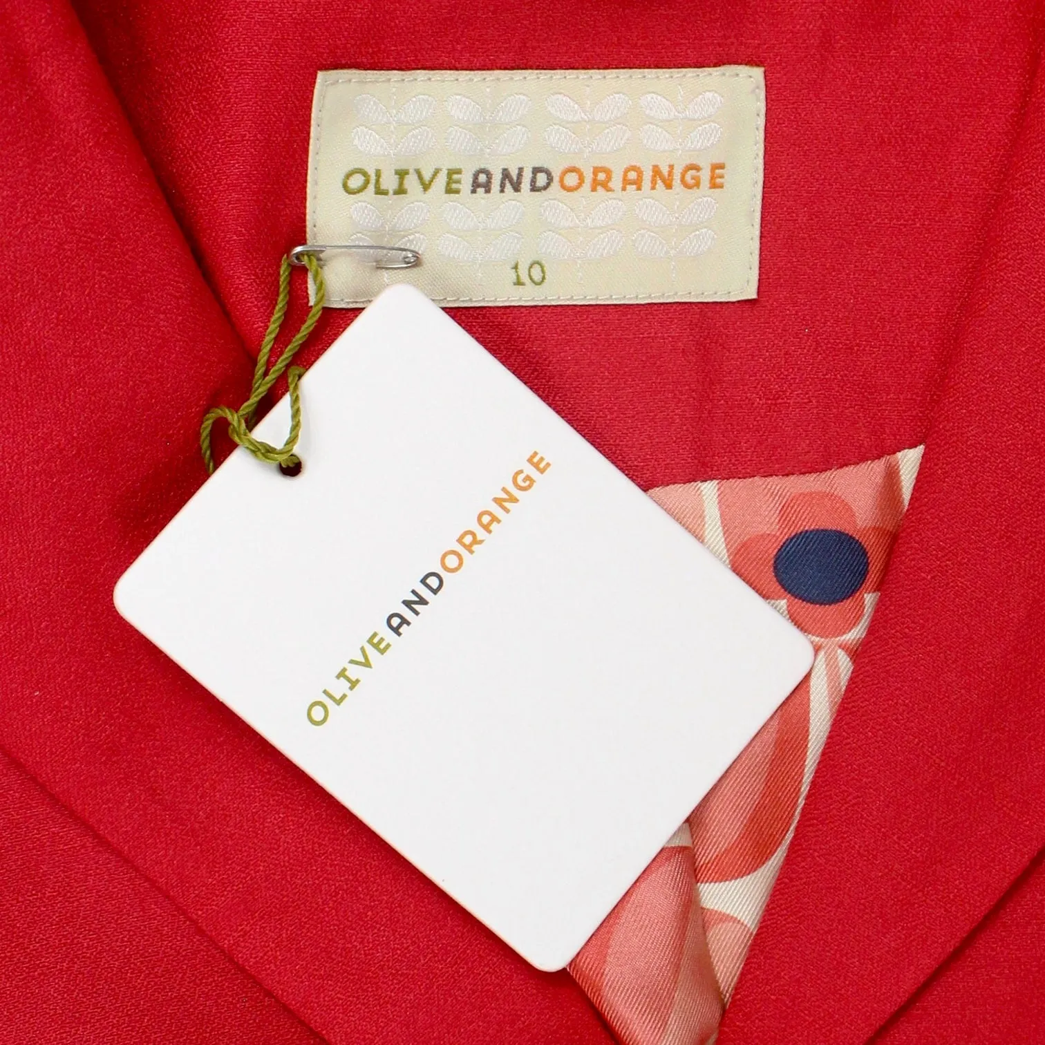 Olive and Orange Red Unstructured Coat