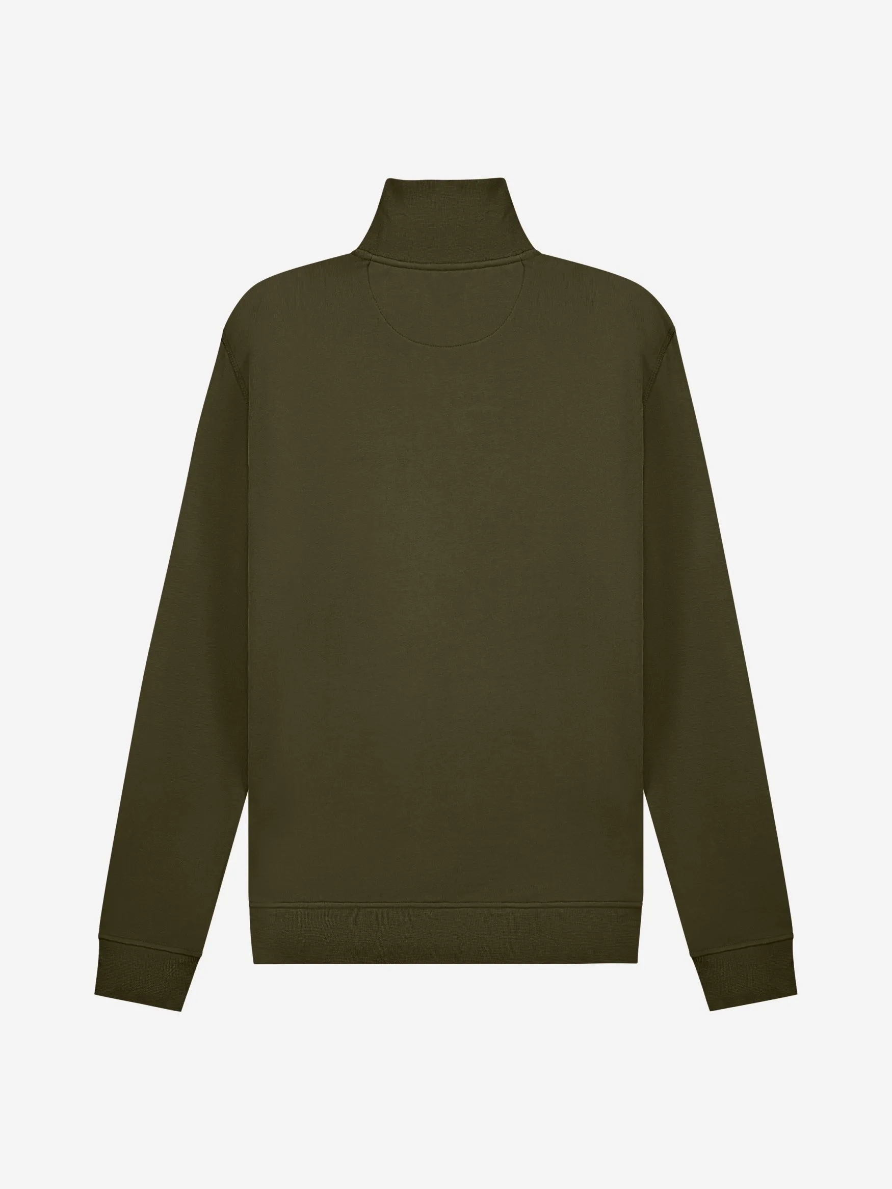 Olive Night Diamond Half-Zip Knit Sweater