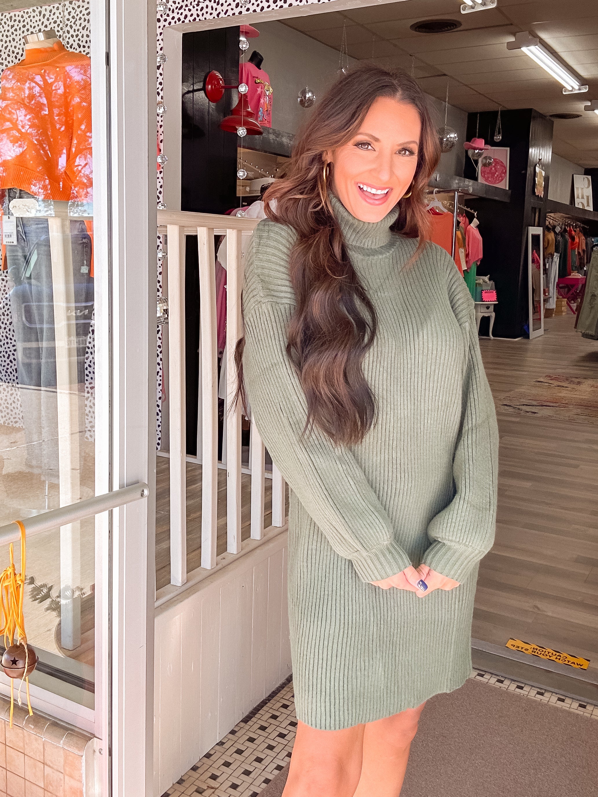 Olive Sweater Dress - Perfect for You