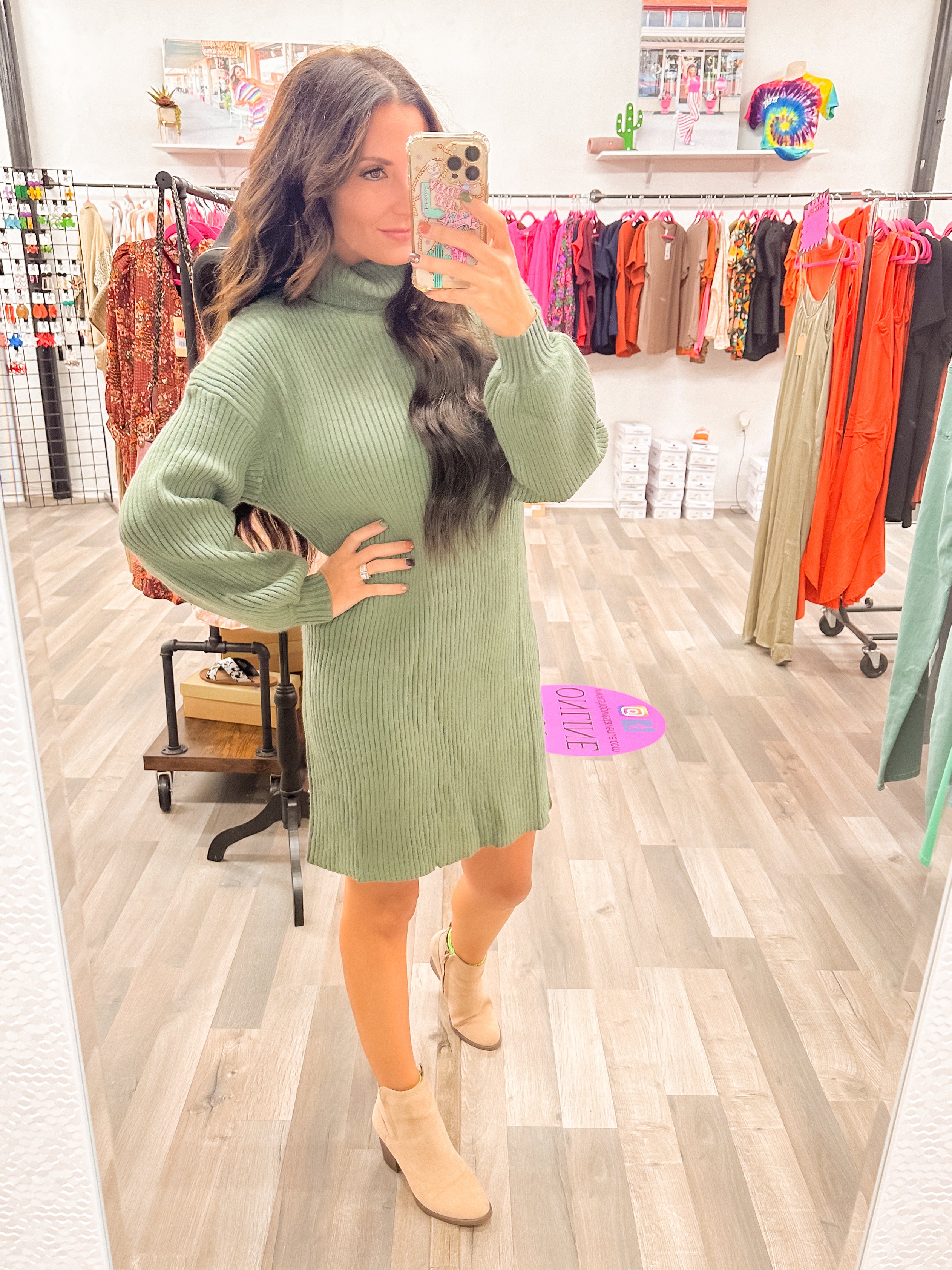 Olive Sweater Dress - Perfect for You