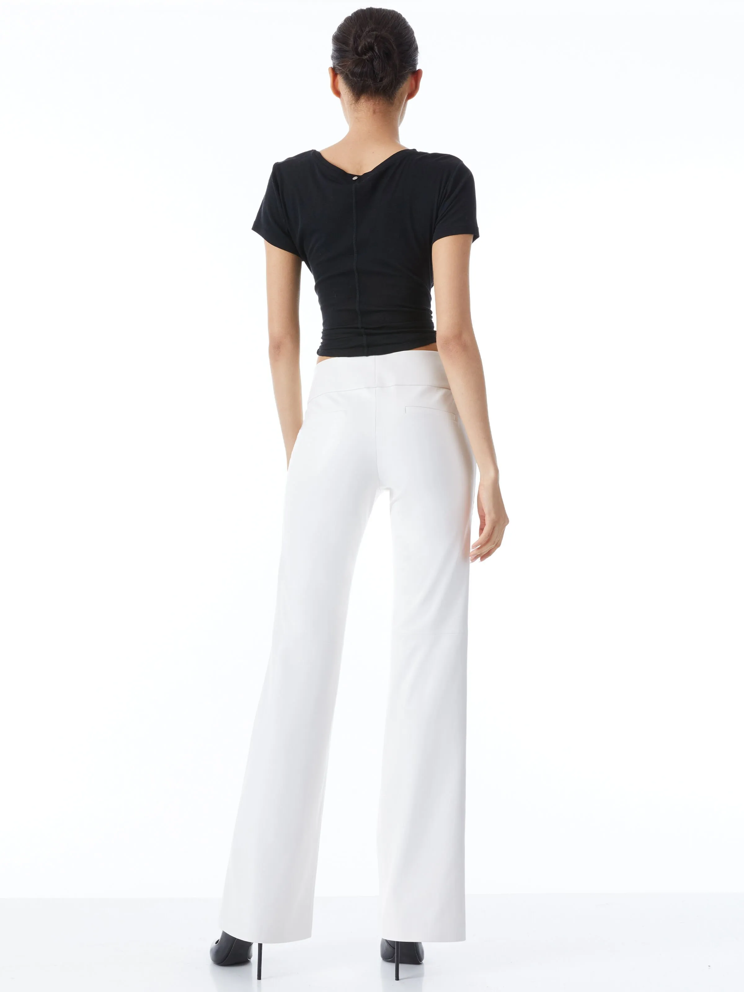 Bootcut Vegan Leather Pants by Olivia