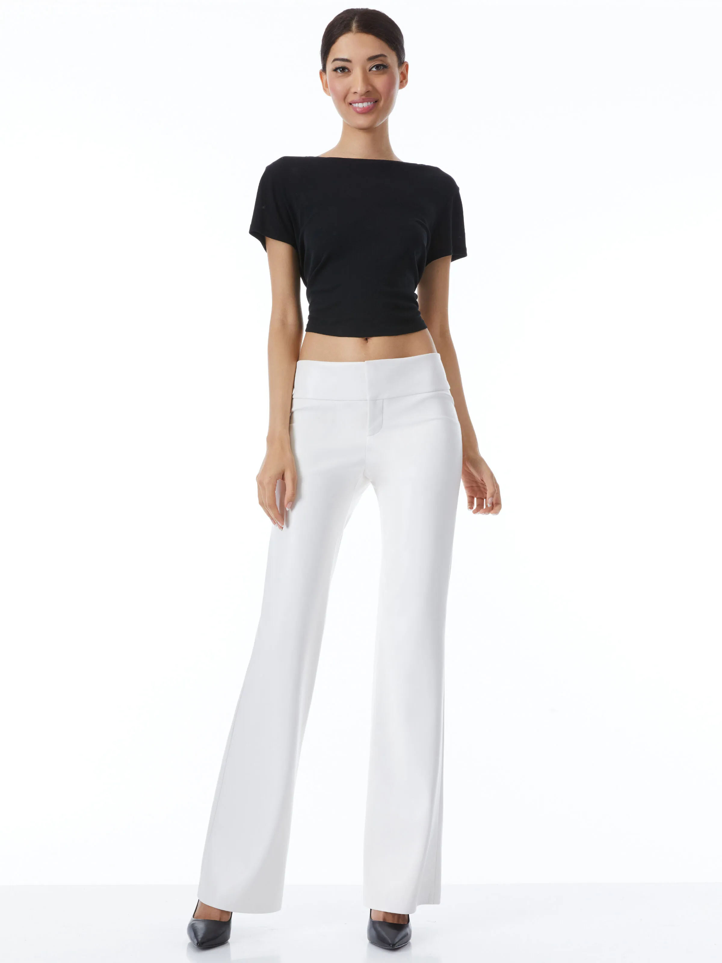 Bootcut Vegan Leather Pants by Olivia