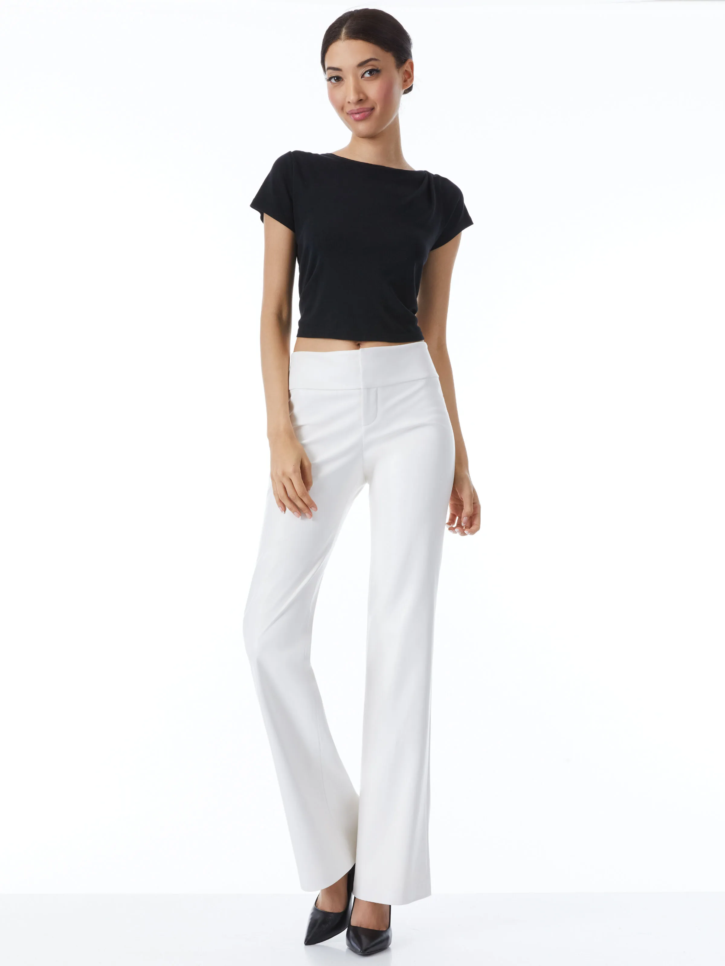 Bootcut Vegan Leather Pants by Olivia