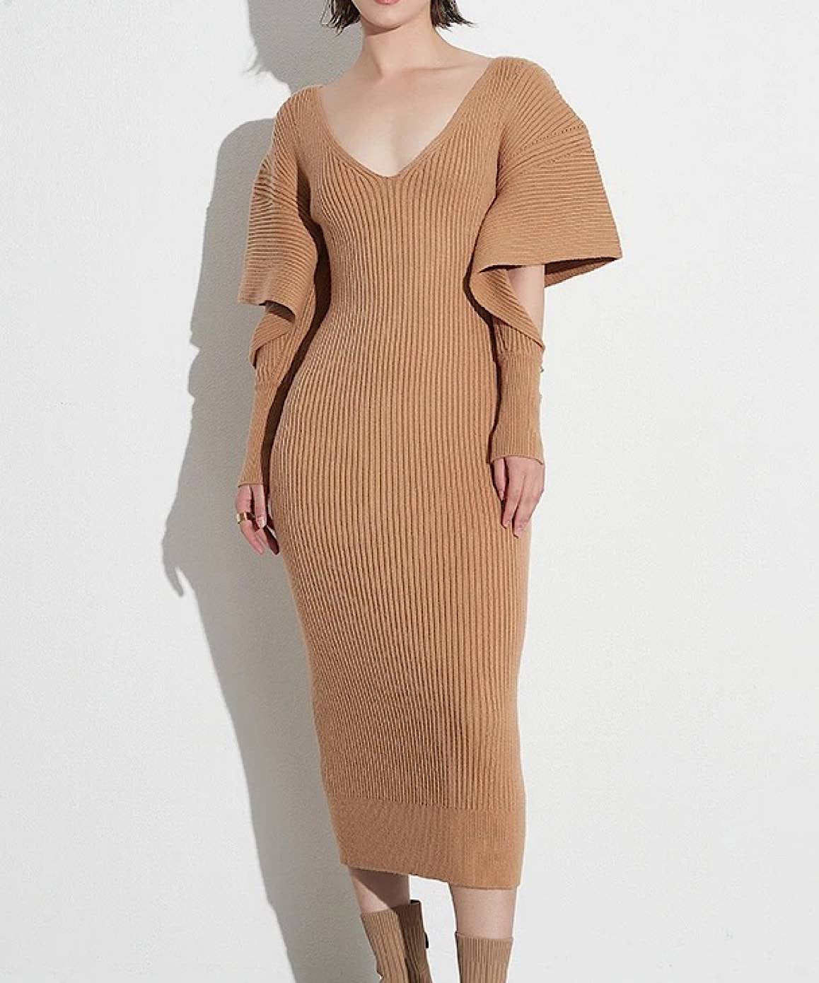 Open Sleeve Knit Dress