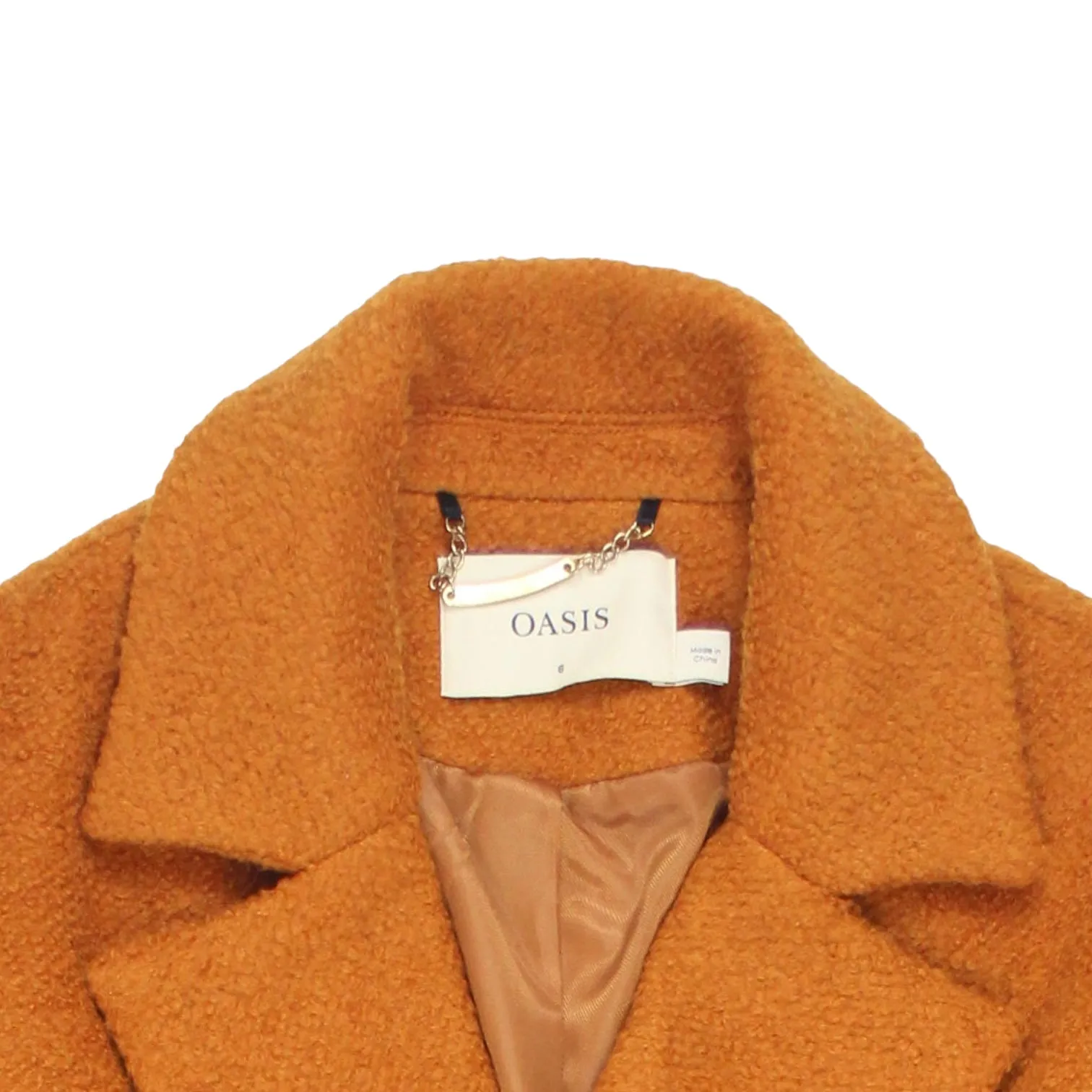 Orange Boucle Belted Oasis Coat