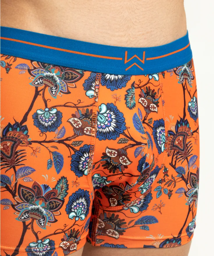 Paisley Print Orange Boxer Shorts